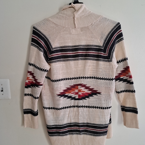 Olive & Oak Cream‎ Southwest Astec Patterned Women's Sweater Cardigan Size Large - Picture 5 of 9